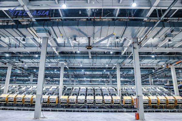 Kích thước sải cánh tỉ lệ thuận với giá thành và diện tích làm mát của quạt trần công nghiệp